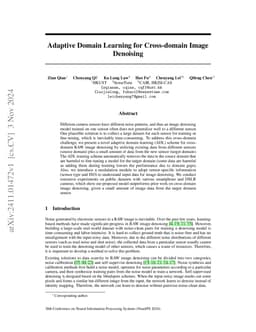 Adaptive Domain Learning for Cross-domain Image Denoising