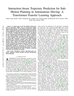 Interaction-Aware Trajectory Prediction for Safe Motion Planning in
  Autonomous Driving: A Transformer-Transfer Learning Approach
