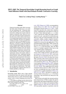 DPCL-Diff: The Temporal Knowledge Graph Reasoning Based on Graph Node Diffusion Model with Dual-Domain Periodic Contrastive Learning