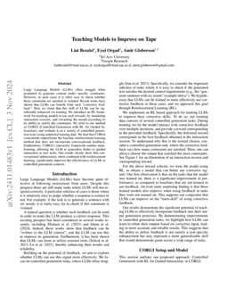 Teaching Models to Improve on Tape