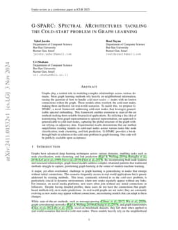 SPARC: Spectral Architectures Tackling the Cold-Start Problem in Graph Learning