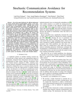 Stochastic Communication Avoidance for Recommendation Systems