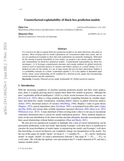 Counterfactual explainability of black-box prediction models
