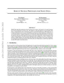 Robust Neural Processes for Noisy Data