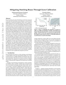 Mitigating Matching Biases Through Score Calibration