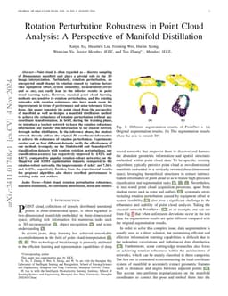 Rotation Perturbation Robustness in Point Cloud Analysis: A Perspective
  of Manifold Distillation