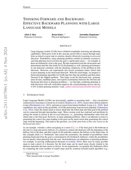 Thinking Forward and Backward: Effective Backward Planning with Large
  Language Models