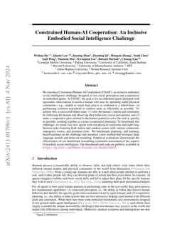 Constrained Human-AI Cooperation: An Inclusive Embodied Social
  Intelligence Challenge