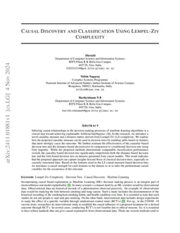 Causal Discovery and Classification Using Lempel-Ziv Complexity