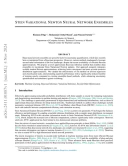 Stein Variational Newton Neural Network Ensembles