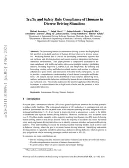 Traffic and Safety Rule Compliance of Humans in Diverse Driving
  Situations