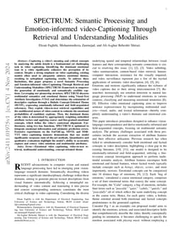 SPECTRUM: Semantic Processing and Emotion-informed video-Captioning
  Through Retrieval and Understanding Modalities