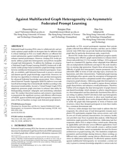 Against Multifaceted Graph Heterogeneity via Asymmetric Federated Prompt
  Learning