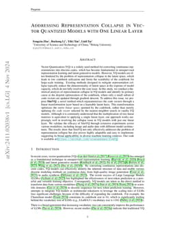 Addressing Representation Collapse in Vector Quantized Models with One
  Linear Layer