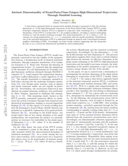 Intrinsic Dimensionality of Fermi-Pasta-Ulam-Tsingou High-Dimensional
  Trajectories Through Manifold Learning