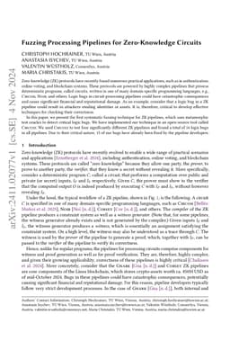 Fuzzing Processing Pipelines for Zero-Knowledge Circuits