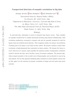 Unsupervised detection of semantic correlations in big data