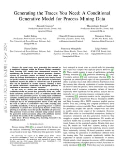 Generating the Traces You Need: A Conditional Generative Model for
  Process Mining Data