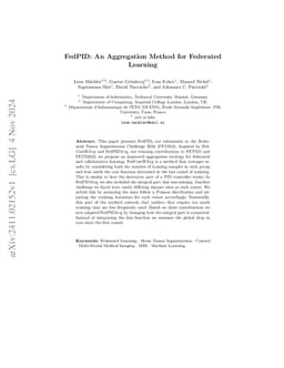 FedPID: An Aggregation Method for Federated Learning