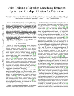 Joint Training of Speaker Embedding Extractor, Speech and Overlap
  Detection for Diarization