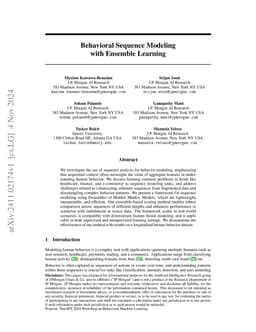 Behavioral Sequence Modeling with Ensemble Learning