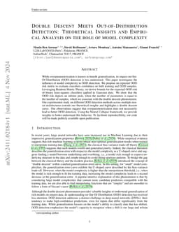 Double Descent Meets Out-of-Distribution Detection: Theoretical Insights
  and Empirical Analysis on the role of model complexity