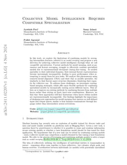 Collective Model Intelligence Requires Compatible Specialization