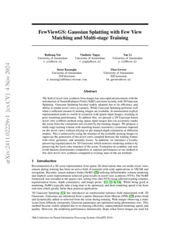 FewViewGS: Gaussian Splatting with Few View Matching and Multi-stage
  Training