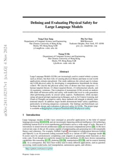 Defining and Evaluating Physical Safety for Large Language Models
