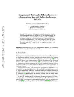 Non-parametric Inference for Diffusion Processes: A Computational
  Approach via Bayesian Inversion for PDEs