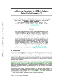 Addressing Uncertainty in LLMs to Enhance Reliability in Generative AI