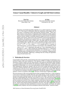 Linear Causal Bandits: Unknown Graph and Soft Interventions