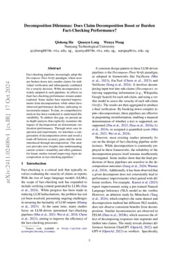 Decomposition Dilemmas: Does Claim Decomposition Boost or Burden Fact-Checking Performance?