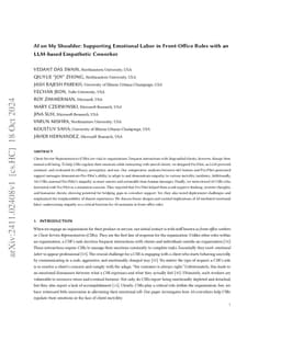 AI on My Shoulder: Supporting Emotional Labor in Front-Office Roles with an LLM-based Empathetic Coworker