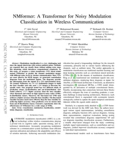 NMformer: A Transformer for Noisy Modulation Classification in Wireless
  Communication