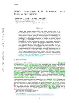 TODO: Enhancing LLM Alignment with Ternary Preferences