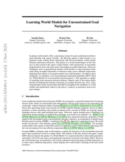Learning World Models for Unconstrained Goal Navigation