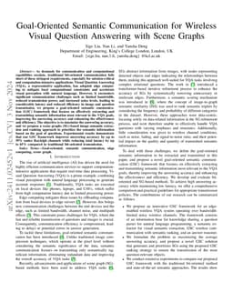 Goal-Oriented Semantic Communication for Wireless Visual Question
  Answering
