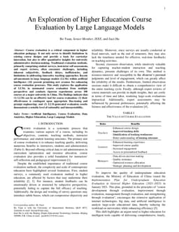 An Exploration of Higher Education Course Evaluation by Large Language
  Models
