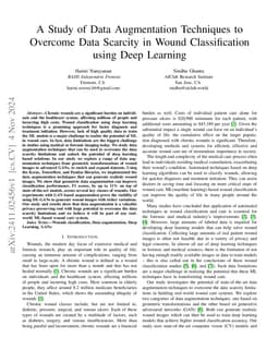 A Study of Data Augmentation Techniques to Overcome Data Scarcity in
  Wound Classification using Deep Learning