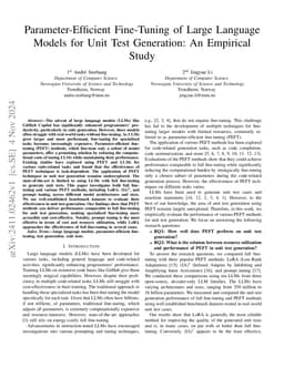 Parameter-Efficient Fine-Tuning of Large Language Models for Unit Test
  Generation: An Empirical Study