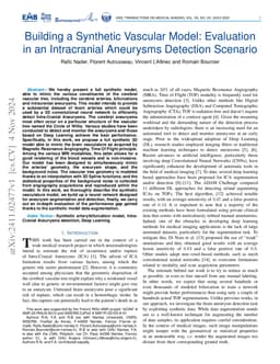 Building a Synthetic Vascular Model: Evaluation in an Intracranial
  Aneurysms Detection Scenario