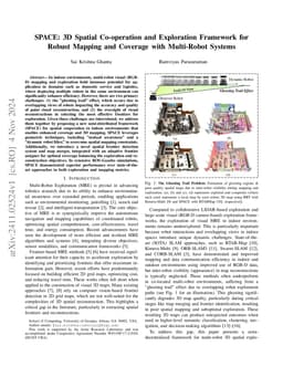 SPACE: 3D Spatial Co-operation and Exploration Framework for Robust
  Mapping and Coverage with Multi-Robot Systems