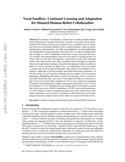 Vocal Sandbox: Continual Learning and Adaptation for Situated
  Human-Robot Collaboration