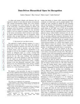 Data-Driven Hierarchical Open Set Recognition
