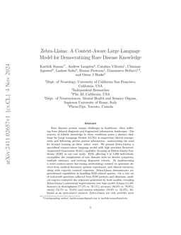 Zebra-Llama: A Context-Aware Large Language Model for Democratizing Rare
  Disease Knowledge
