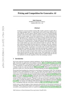 Pricing and Competition for Generative AI