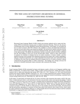 On the Loss of Context-awareness in General Instruction Fine-tuning