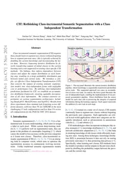 CIT: Rethinking Class-incremental Semantic Segmentation with a Class
  Independent Transformation