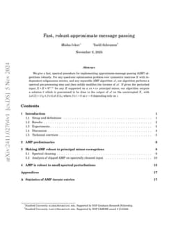 Fast, robust approximate message passing